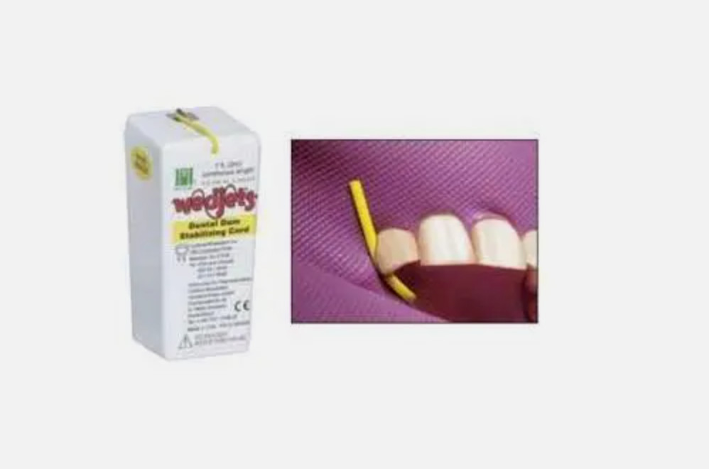 Coltene Whaledent H06522 Wedjets Dental Dam Stabilizing Cord Yellow Small 7 Ft