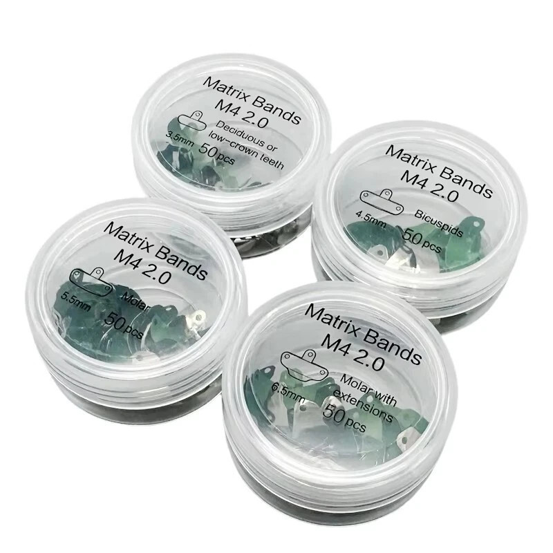 50Pcs Dental Matrix Bands PTFE Coat Non-Stick Sectional Contoured Metal Matrices