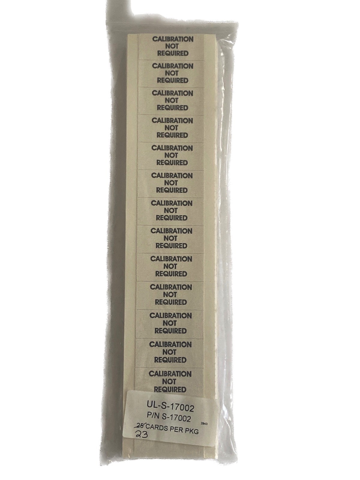ULINE Inspection Label “CALIBRATION NOT REQUIRED” Vinyl Cloth 1-1/2”x5/8” S17002