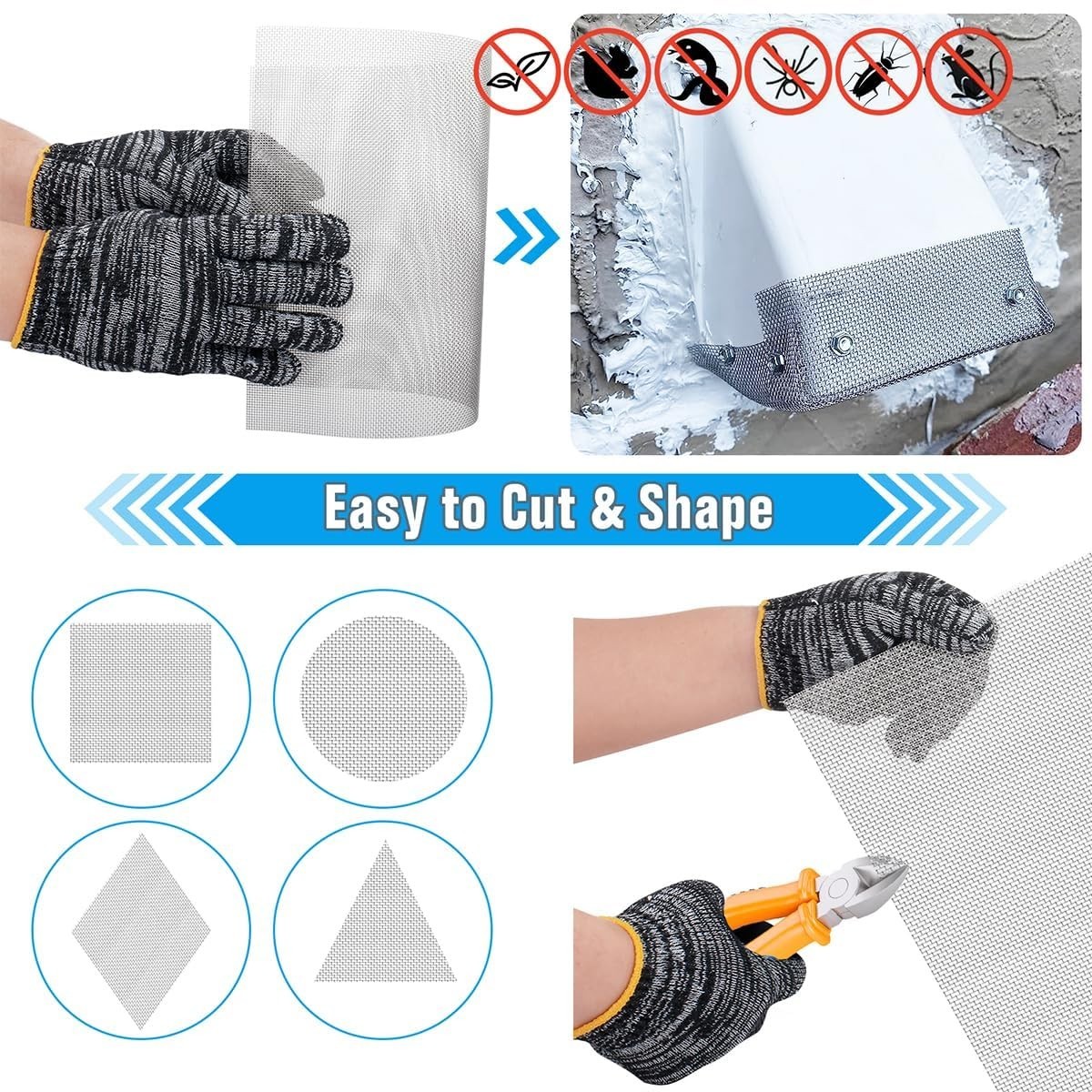 Bendable 304 Stainless Steel Mesh – 8 Pack, Easy Cut for Custom DIY Solutions