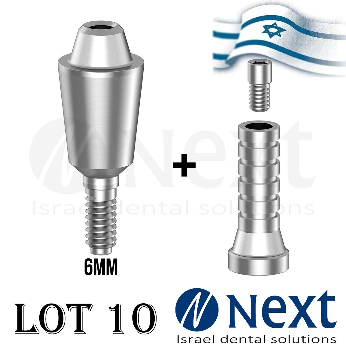 LOTx10 New Straight abutment Multi Unit 6 mm titanium sleeve screw 1.72