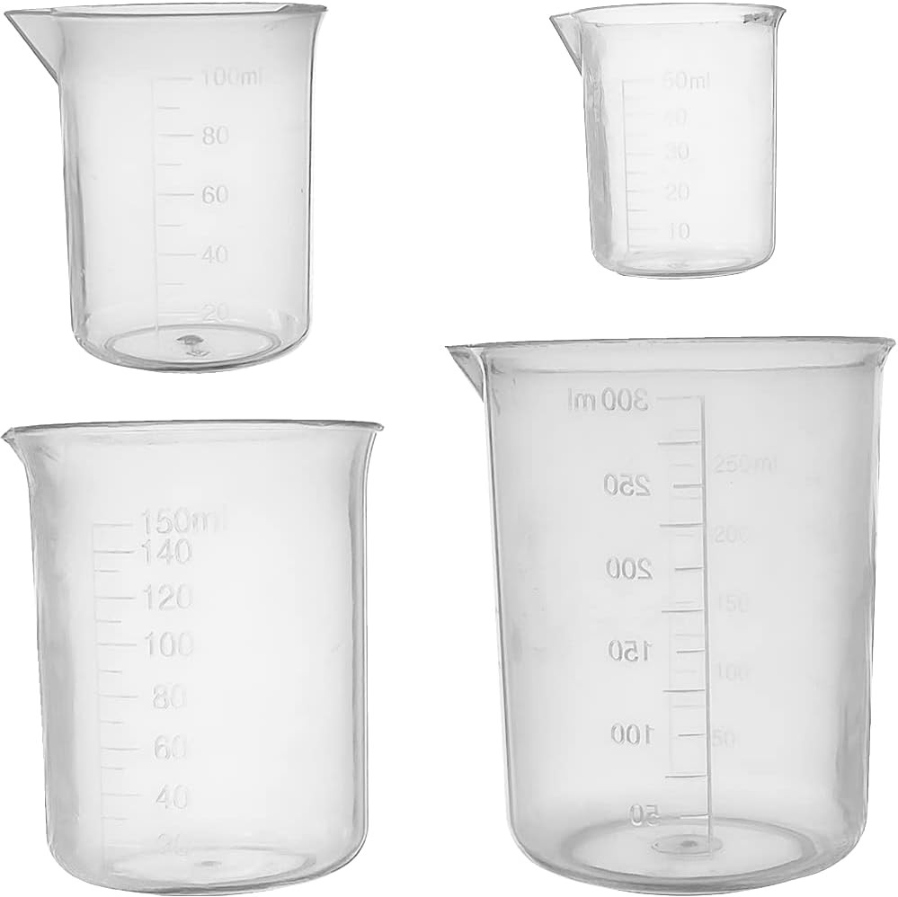 Plastic Beakers Transparent Lab Measuring Cup 50Ml / 100Ml /150Ml /250Ml Capacit