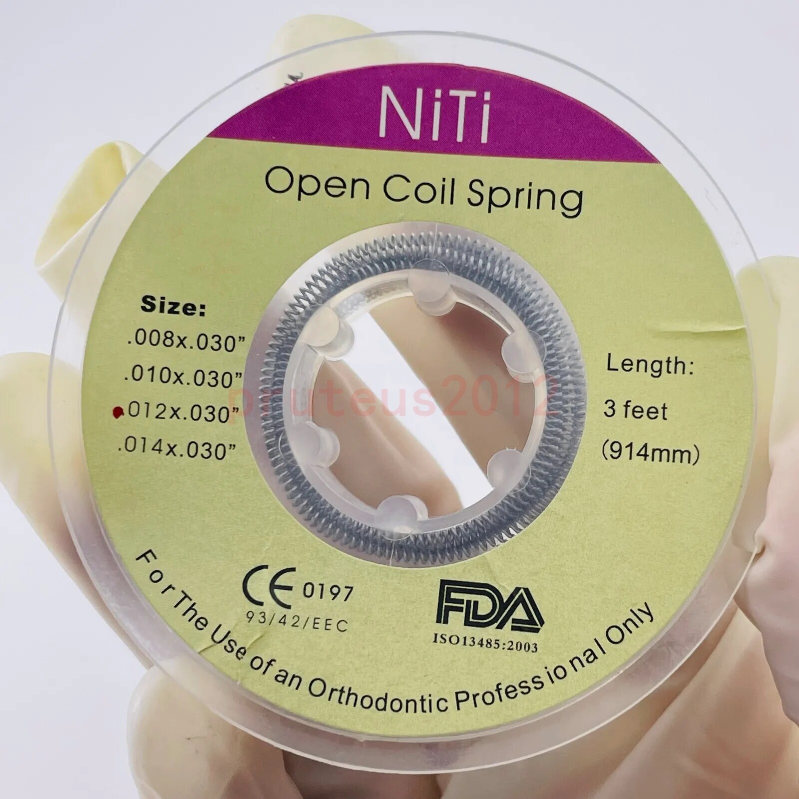 Dental Orthodontic Niti Open Coil Spring Spool Dia.012 *030 ” inch 914mm 1 Roll