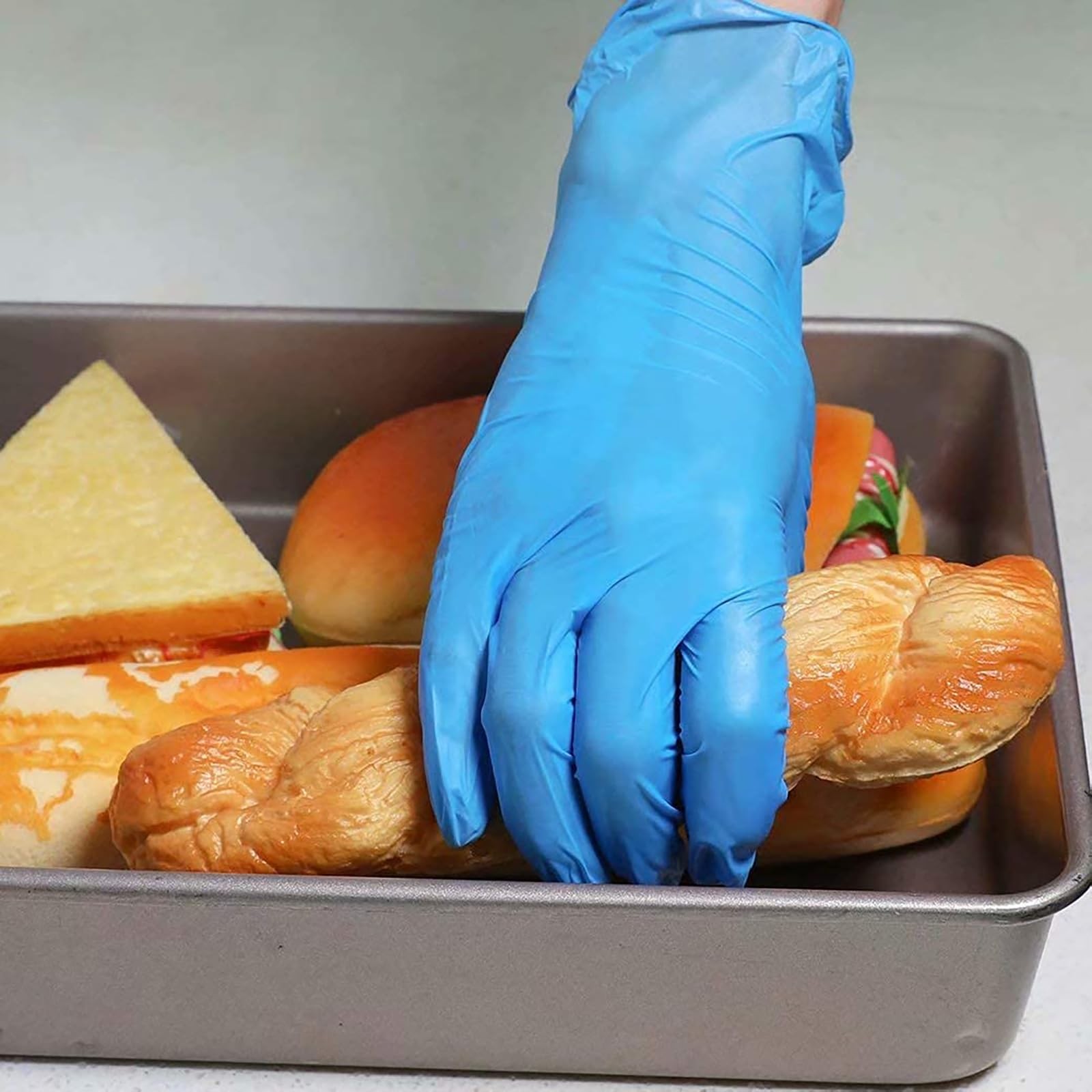 Disposable Gloves Medium, Nitrile and Vinyl Blend Material Gloves, Latex Free…
