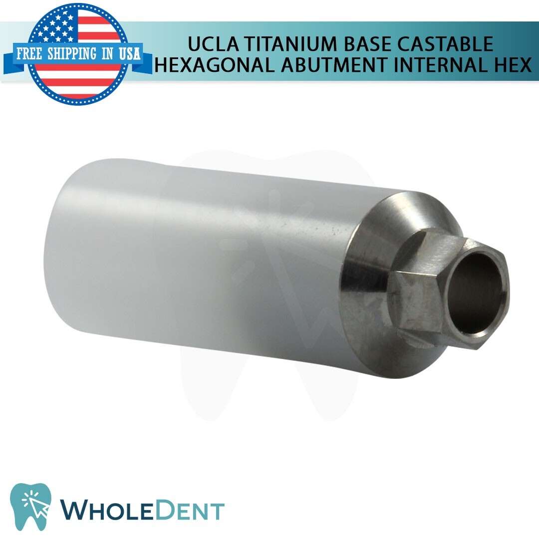 5x UCLA Anti Rotational Plastic Castable Abutment Titanium Base Int Hex