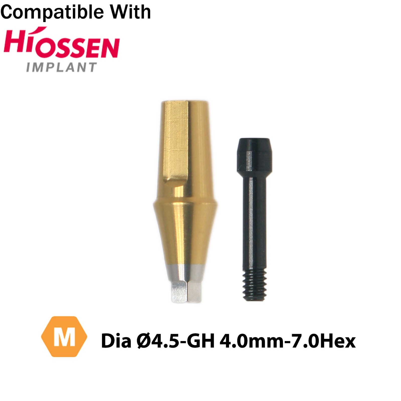 Titanium Straight Transfer Abutment Cemented Compatible with Osstem Hiossen TS