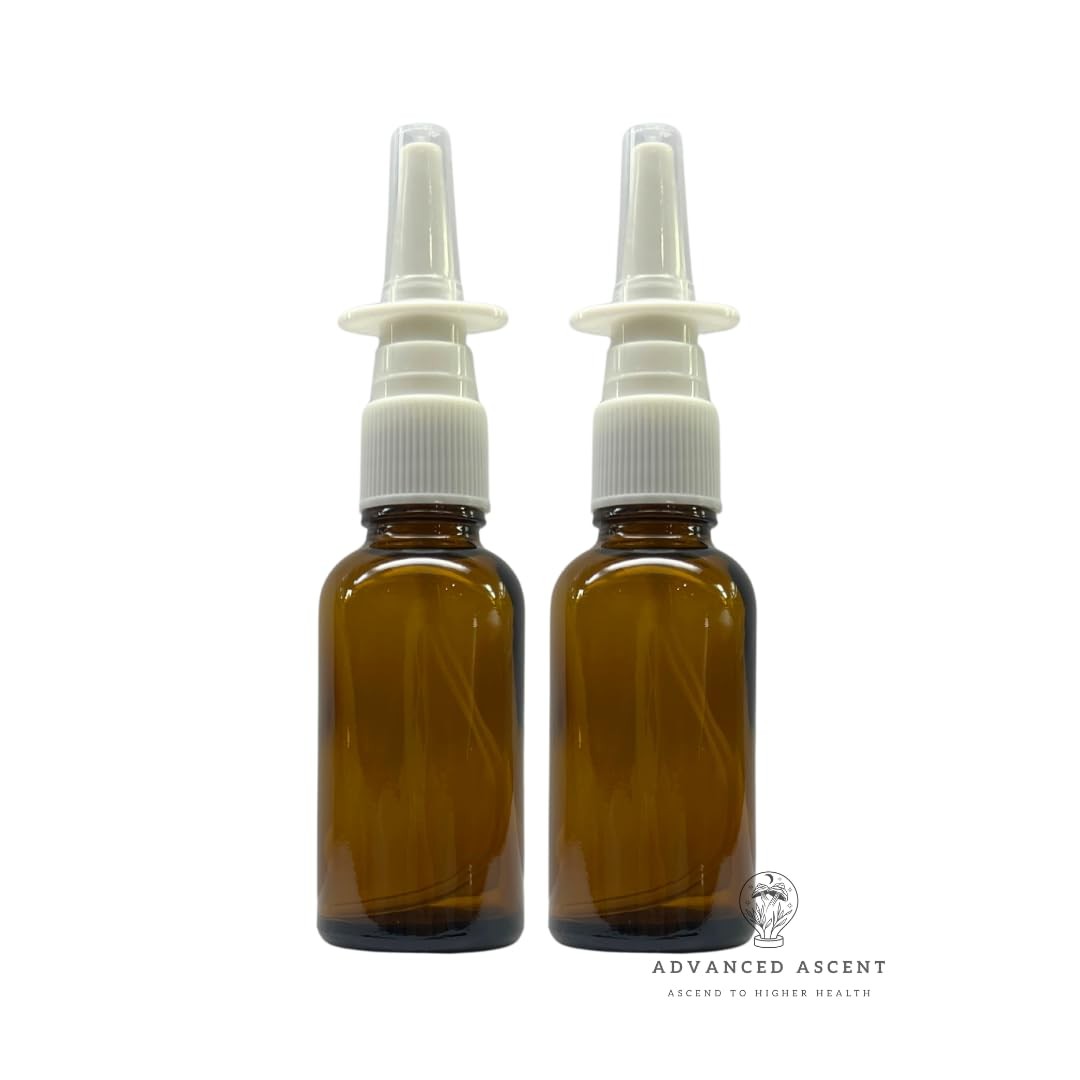 ADVANCED ASCENT Amber Glass 1 oz Nasal Sprayer! 2 Count (Pack of 1),