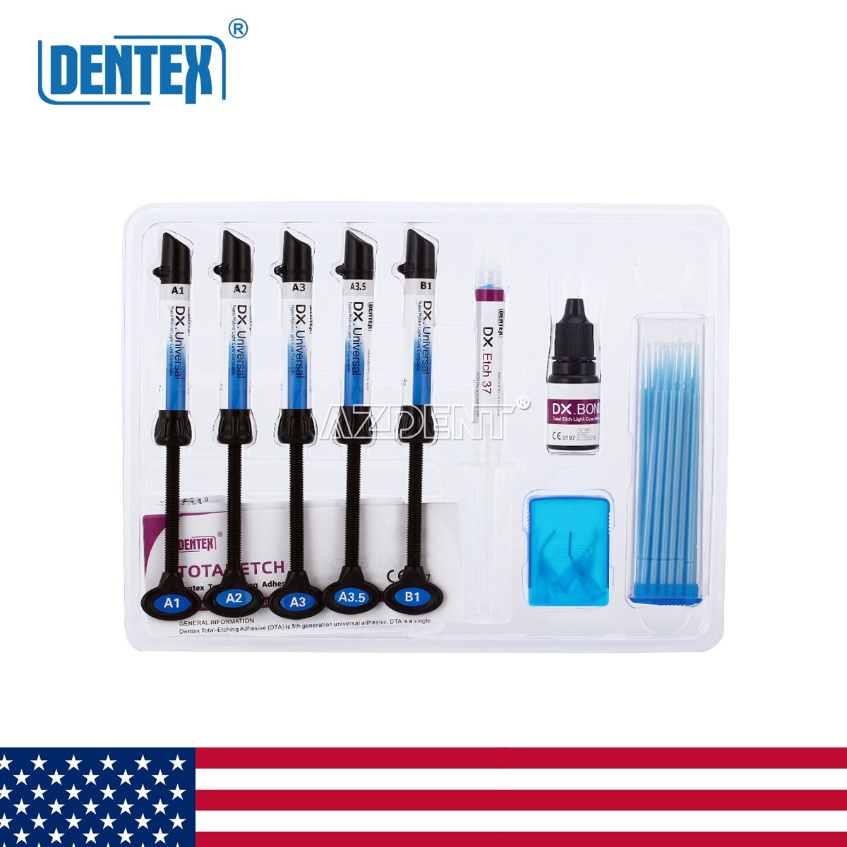 Dental Universal Light Cure Composite Resin Kit Etching Gel A1 A2 A3 A3.5 B1