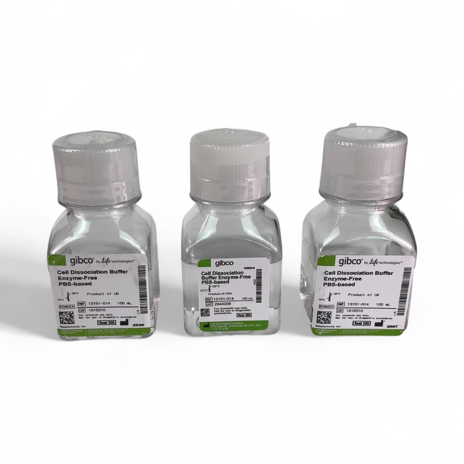 Gibco 100mL Cell Dissociation Buffer Enzyme-Free 13151-014 – 3 Bottles (BO!)