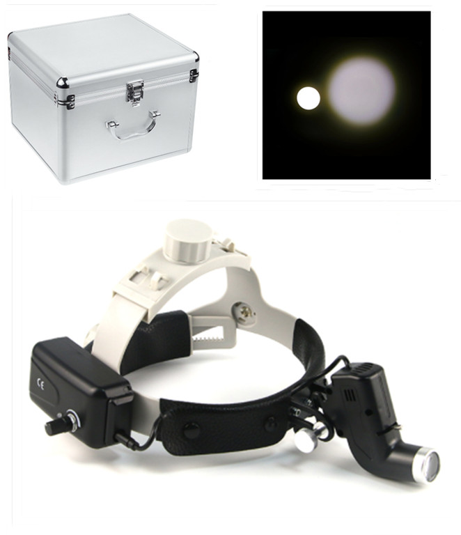 US STOCK Dental Surgical 5W LED Head Light ENT Specific Black with Aluminum Box