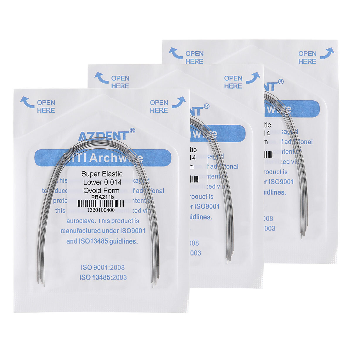 10Pks Dental Orthodontic Super Elastic Niti Round Arch Wires Ovoid Form AZDENT