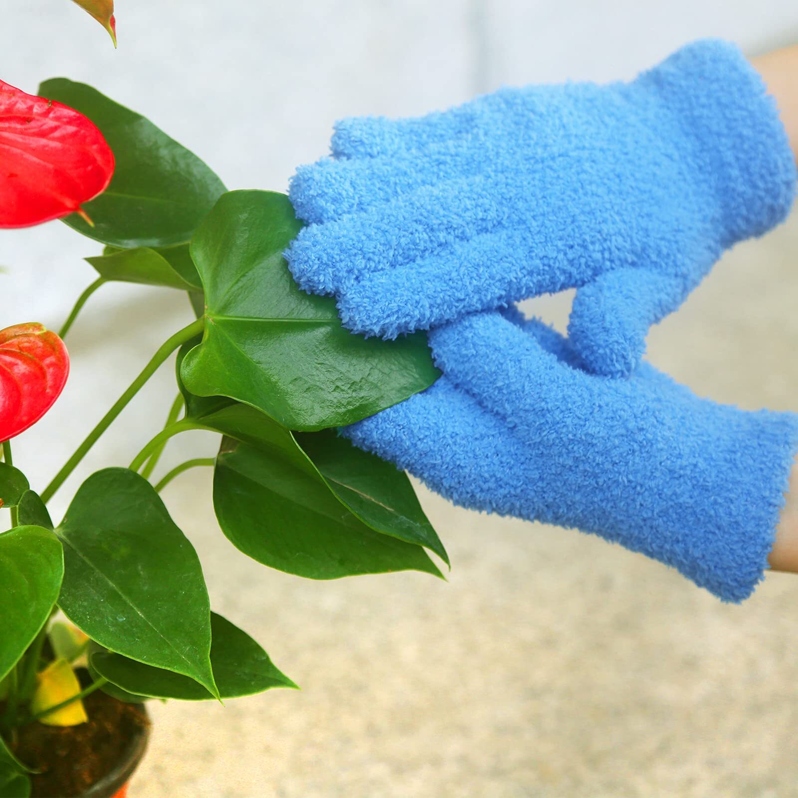 Microfiber Plant Dusting Gloves Reusable Leaf Cleaning Glove For Houseplantsblin