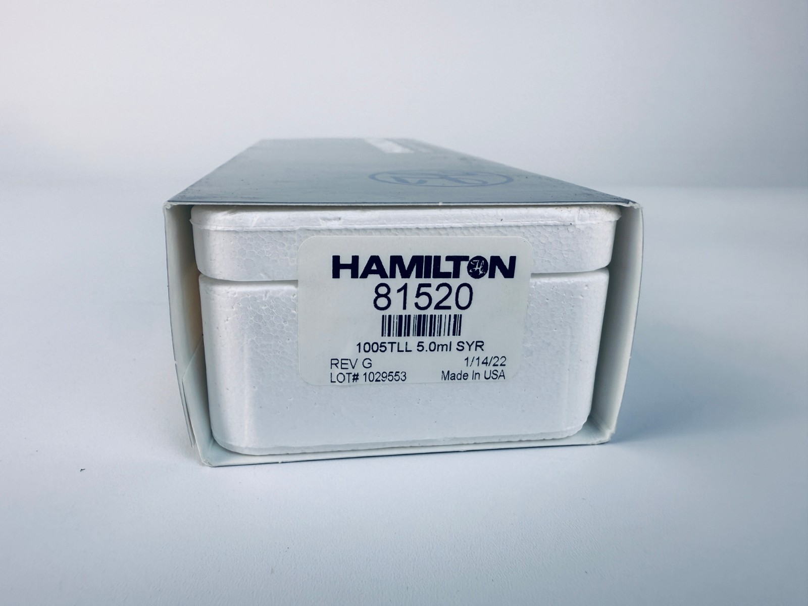 Hamilton 81520 1005TLL 5.0 mL Gastight Syringe Luer Lock Instrument Syringe