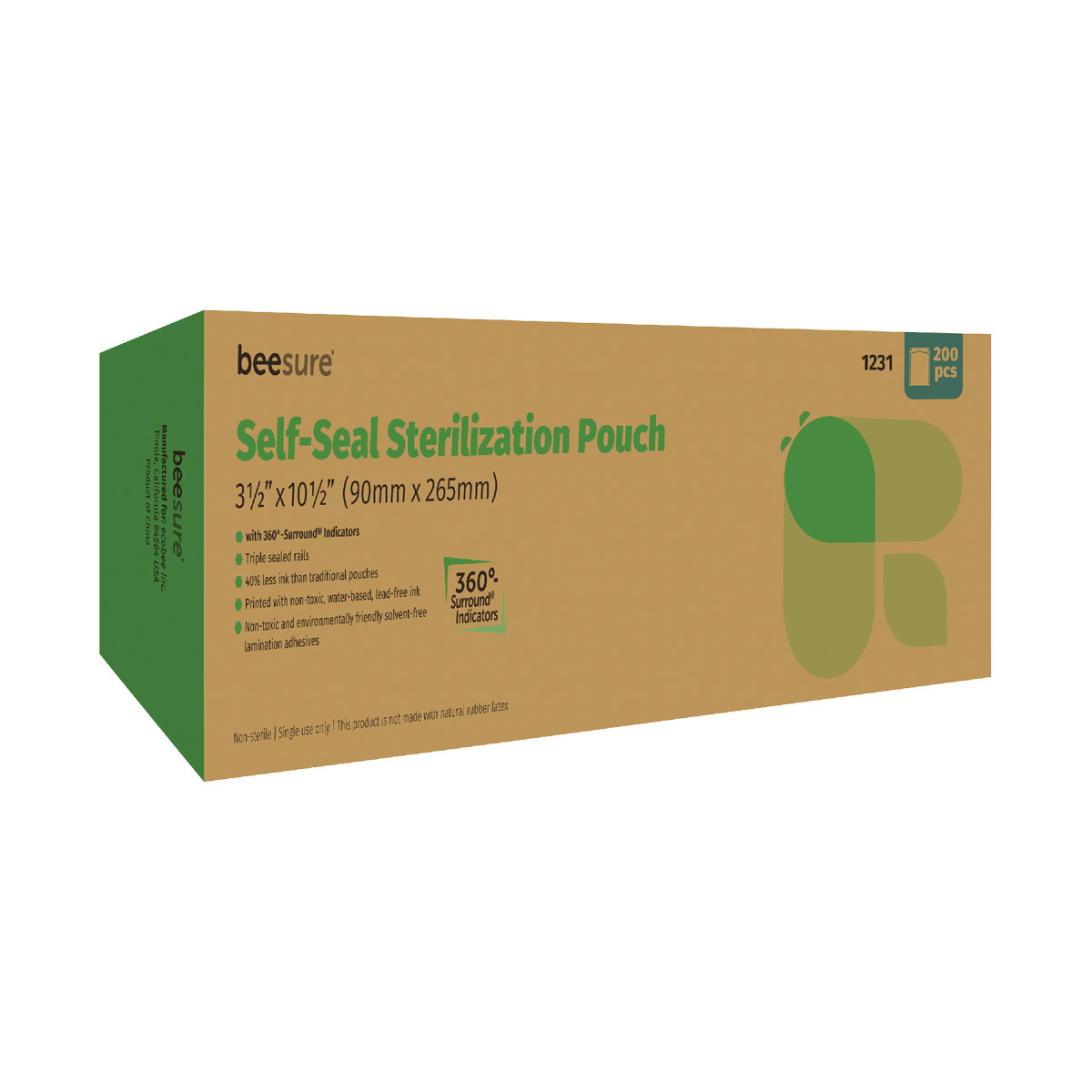 BeeSure Sterilization Pouches (3-1/2″ x 10-1/2″) – Pkg. 200