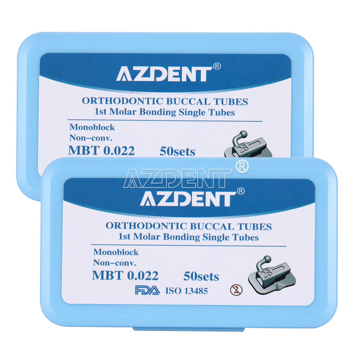 Dental Monoblock Ortho Buccal Tube 1st Molar Bondable Non-Conv Roth / MBT 0.022