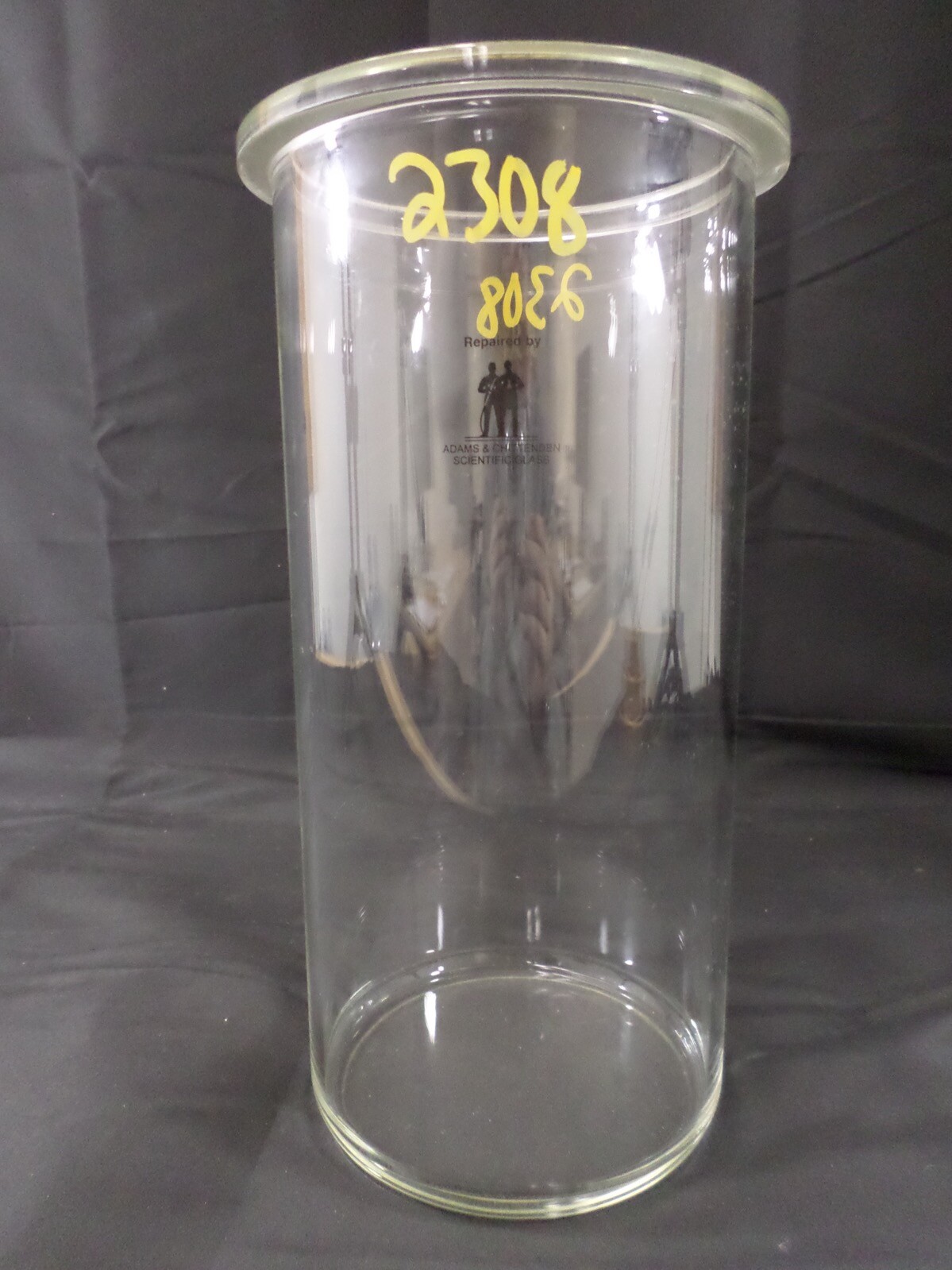 A&C 4000mL Cylindrical Flat Bottom Reaction Flask With Flat Flange 335mm Height
