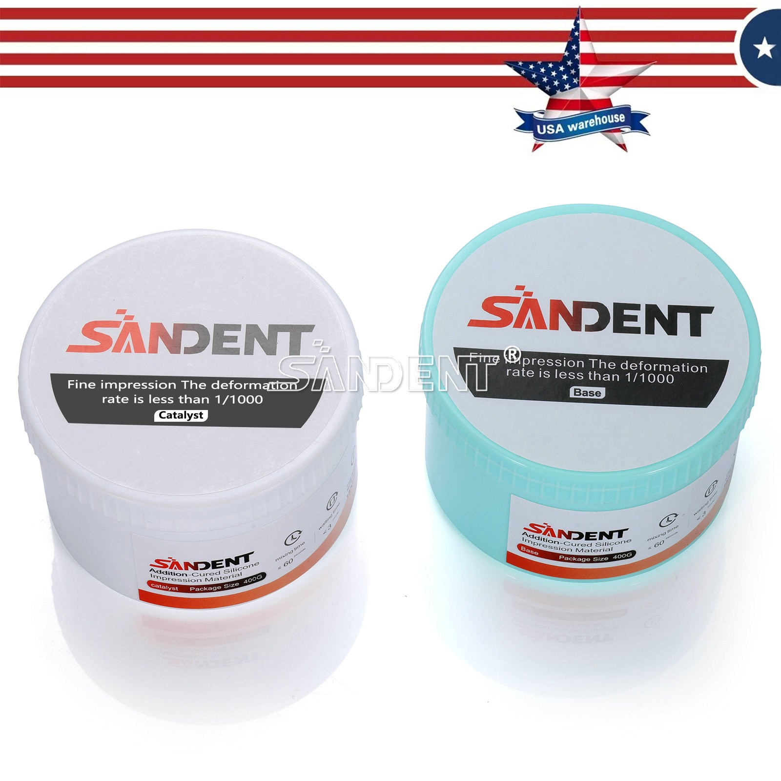 Impression Material VPS Putty Silicone Heavy Body Base Catalyst 2 x 400g
