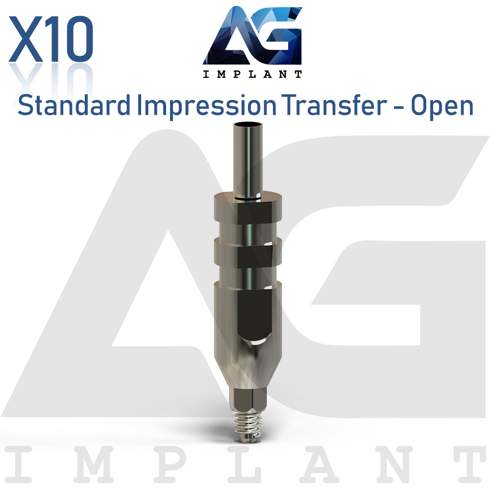 10 Standard Impression Transfer Platform – Open Tray Dental Internal Hex 2.42mm