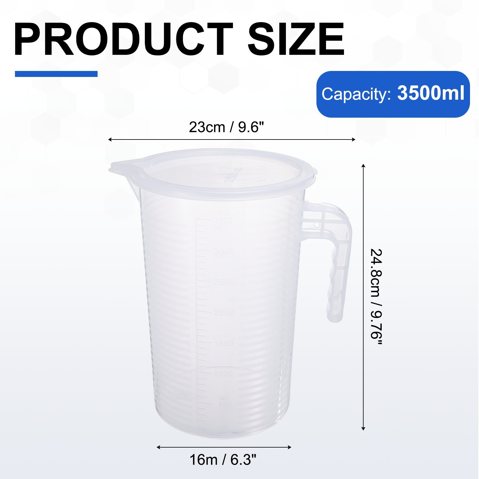 3500ml PP Double-Sided Scale Graduated Beaker with Handle and Lid