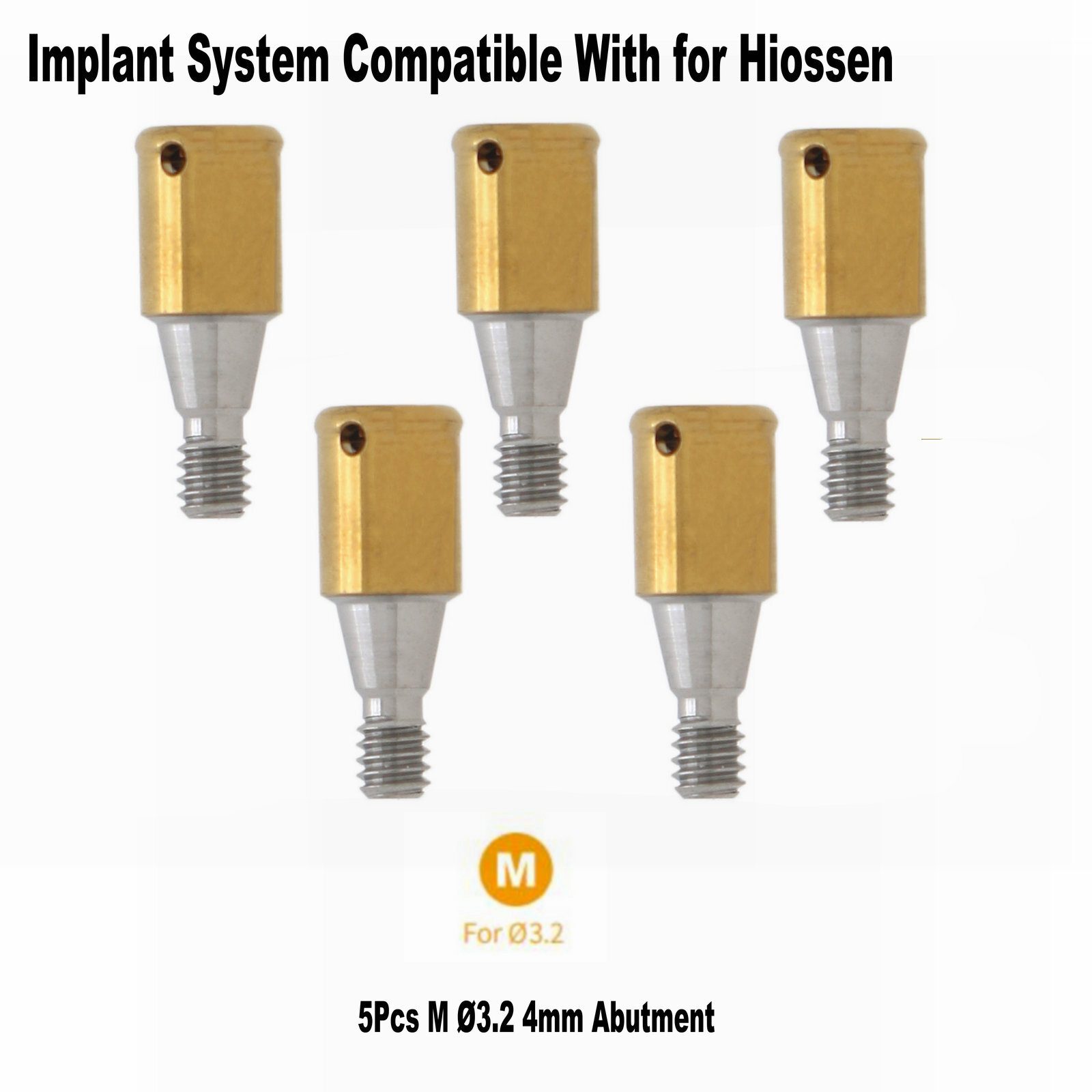 Dental Mini Ø3.2 Regular Attachment Abutments Male Caps for Hiossen 3/4/5mm