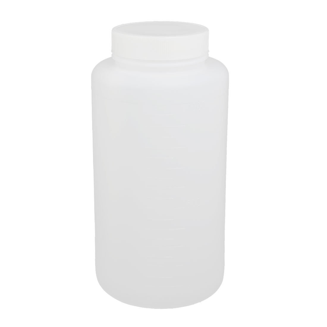 uxcell 1000ml 55mm Dia Wide Mouth HDPE Plastic Round 33.8 Ounces, White