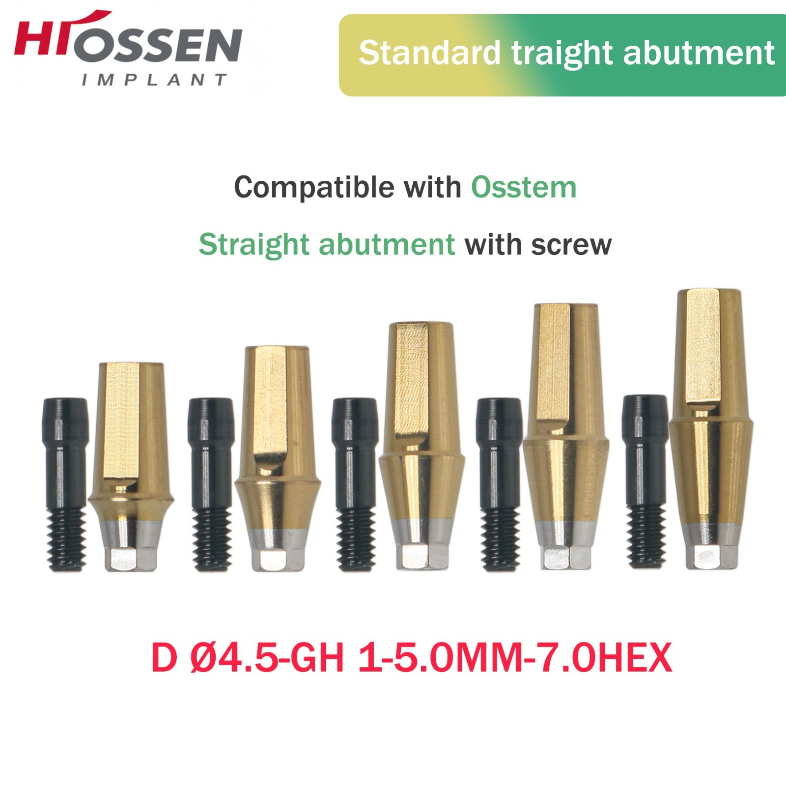 US Dental Straight Transfer & 17° Angled Anatomic Abutment Fit Hiossen/Osstem