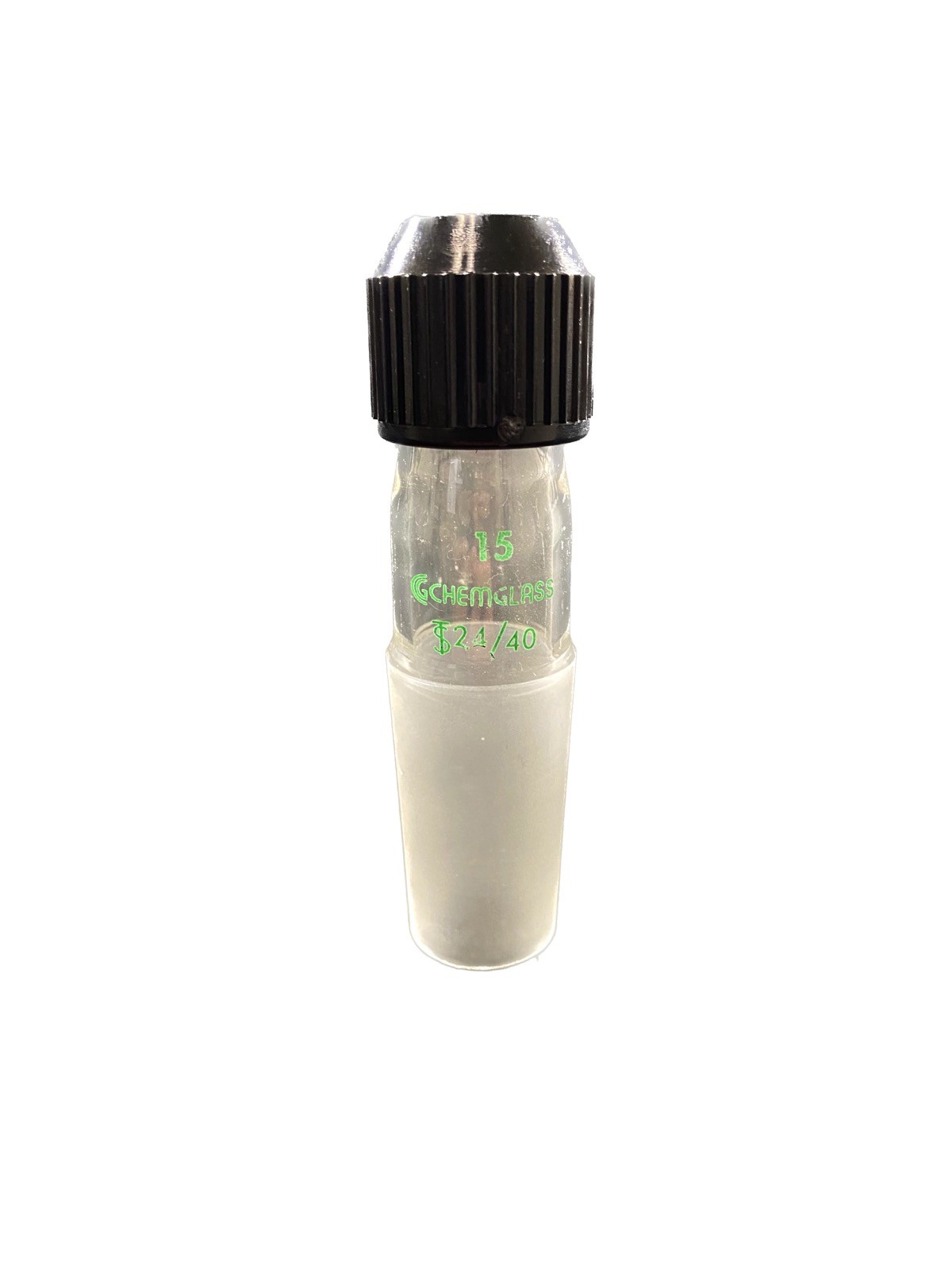 CHEMGLASS Glass #15 Chem-Thread 24/40 Joint Inlet Universal Adapter CG-1043-06