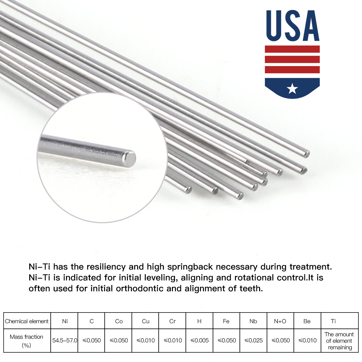 AZDENT Dental Ortho Brackets Braces /Niti Round Arch Wires/1st molar Buccal Tube