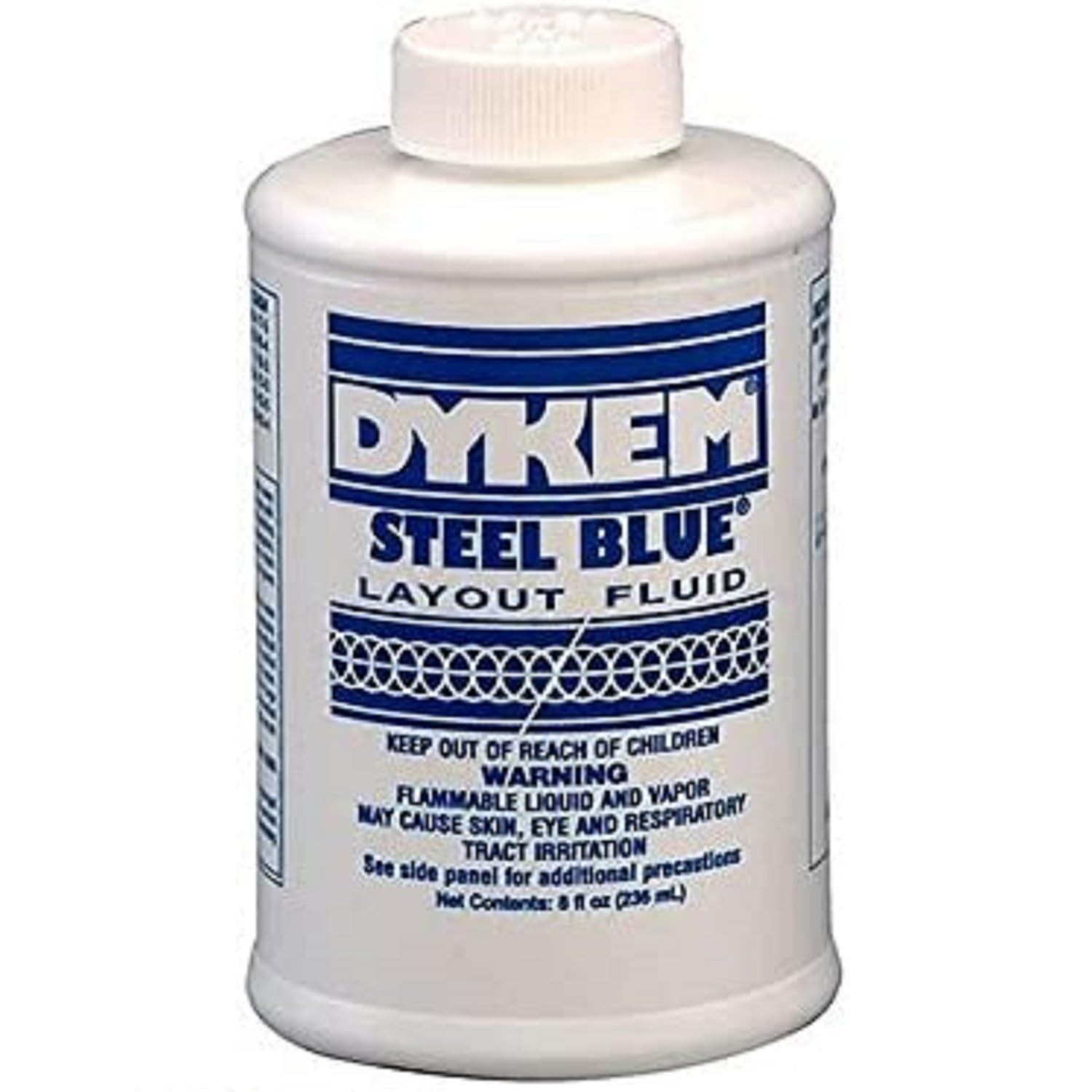 Layout Fluid Blue, 8 Oz. Can and Brush in Cap. Machinist Dye for Metal Layout Wo