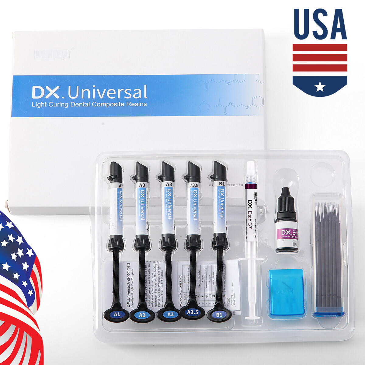 Dental Light Cure Composite Resin Etching Adhesive Kit/ Heater/Curing Light Lamp