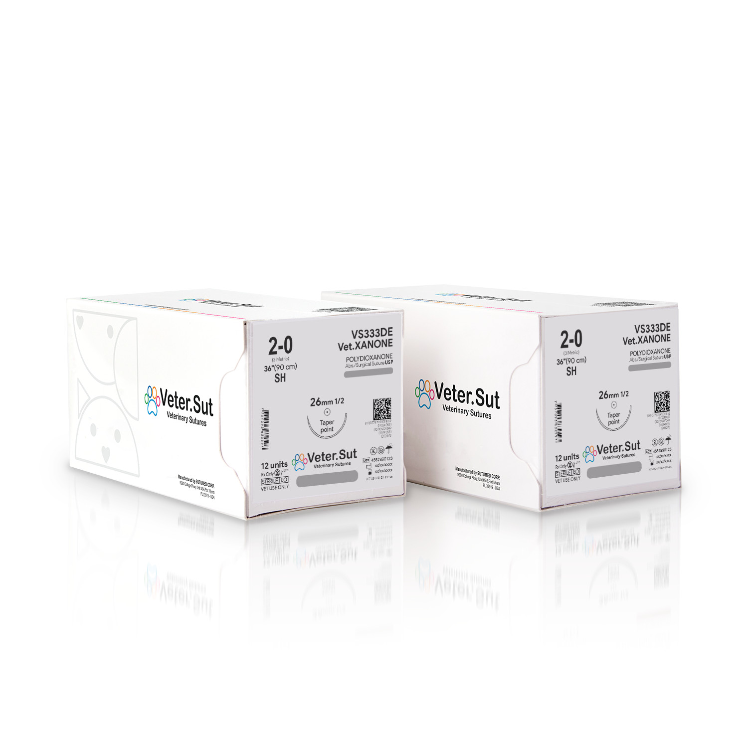 Vetersut VetXANONE Polydioxanone, USP 2-0, 1/2 taper point 26mm Suture