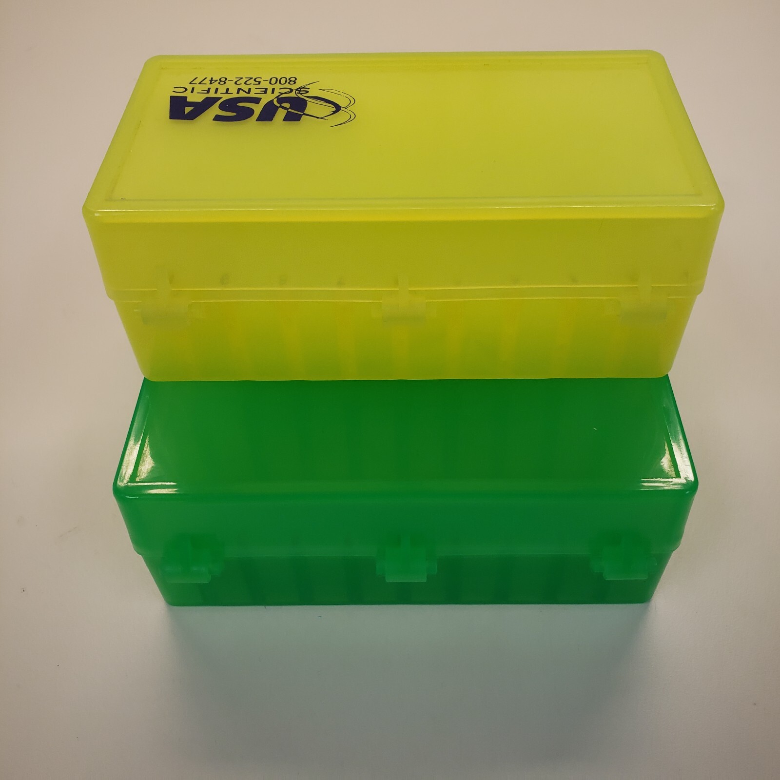 USA Scientific Polypropylene hinged freezer storage boxes, 50- and 100-place