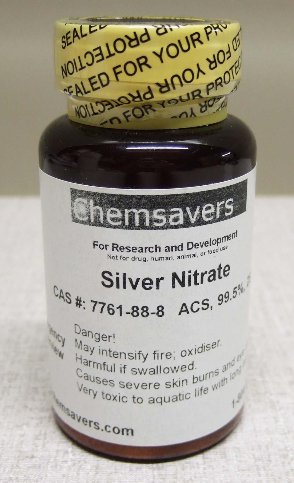 Silver Nitrate, CAS #: 7761-88-8 ACS, 99.5%, 25g