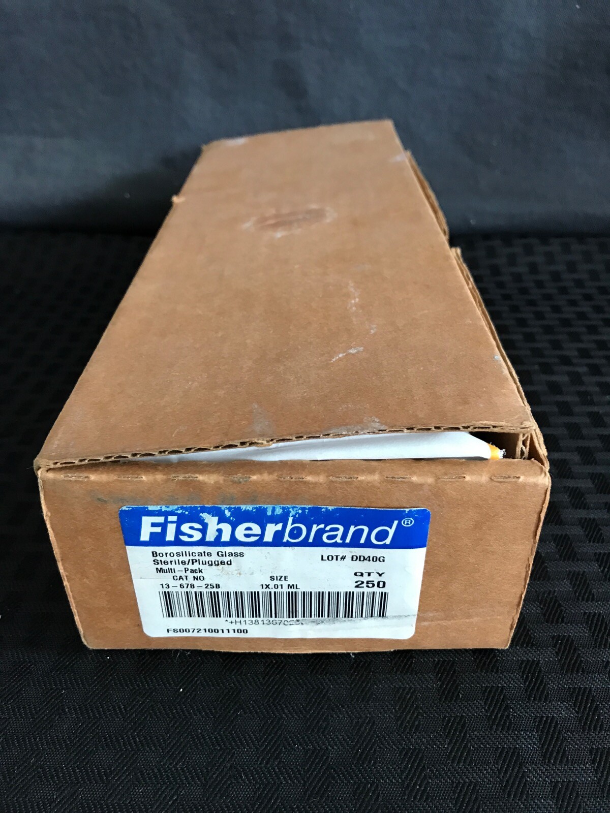 (250) FISHERBRAND 1mL in 1/100 Glass Class B TD Serological Pipet Plug 1367825B