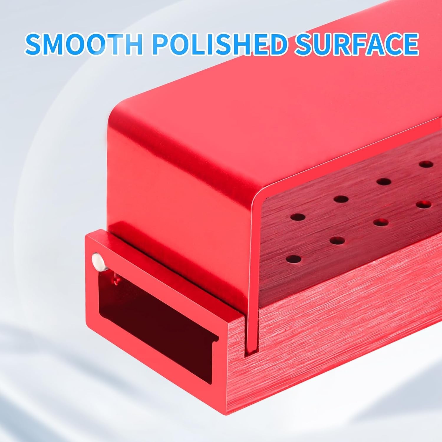 High-Temperature Resistant Dental Bur Block with Flip-Top Cover in Elegant Blue