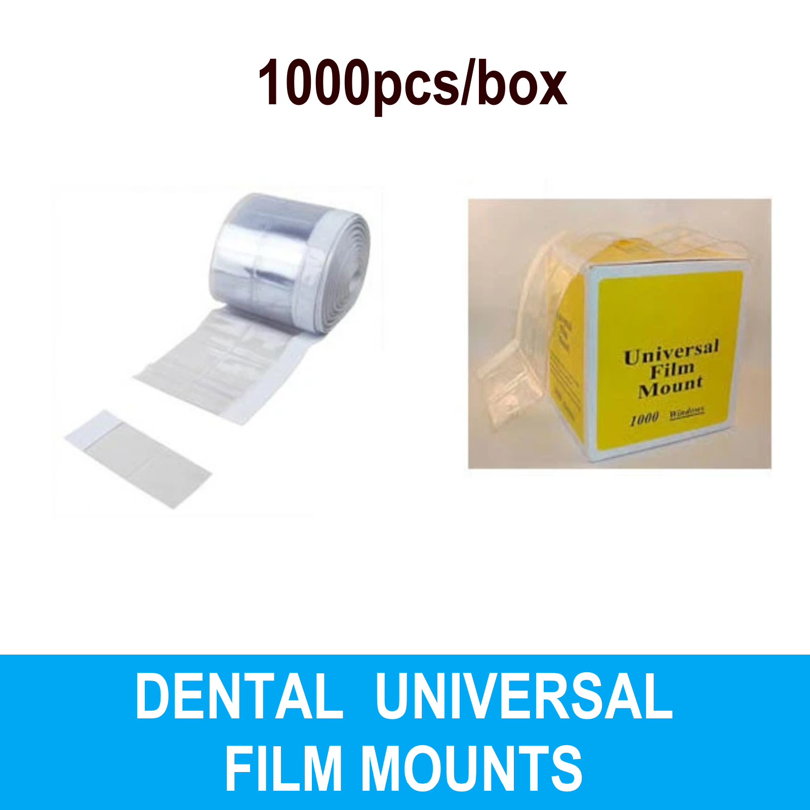 Dental Universal Film Mounts Clear Pocket Plastic with White Space (1000pcs/box)