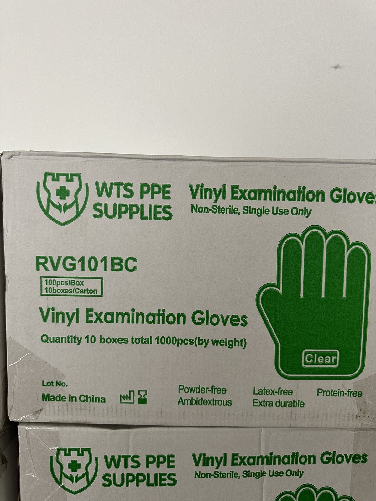 WTS PPE Supplies, Vinyl Examination Gloves, Quanlity 10 Boxes Total 1000pcs