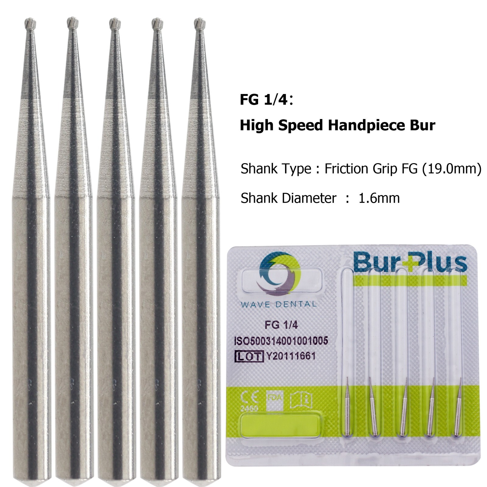 Wave Dental Surgical Bur Round Long 25mm Carbide Bur Friction Grip FG High Speed
