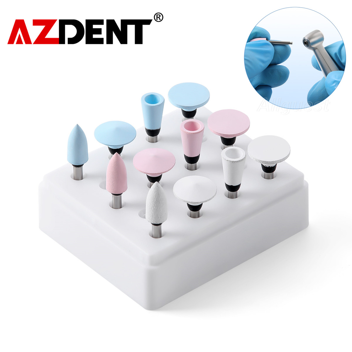 AZDENT Dental Composite Polishing Burs Kit RA 2.35mm Polisher for Contra Angle