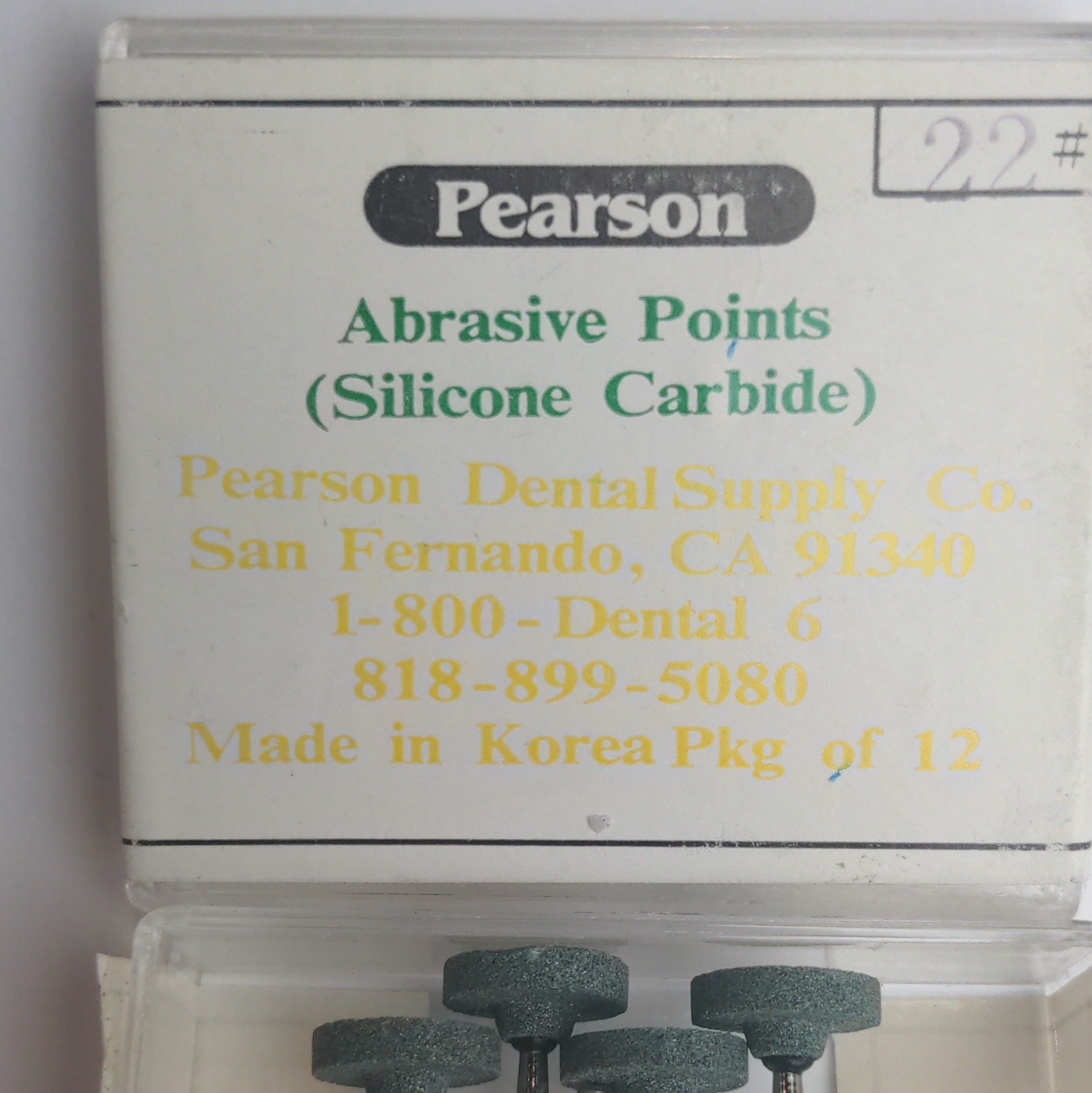 Pearson Silicone Carbide Abrasive Points HP Long Straight Shank #22 (7 pieces)