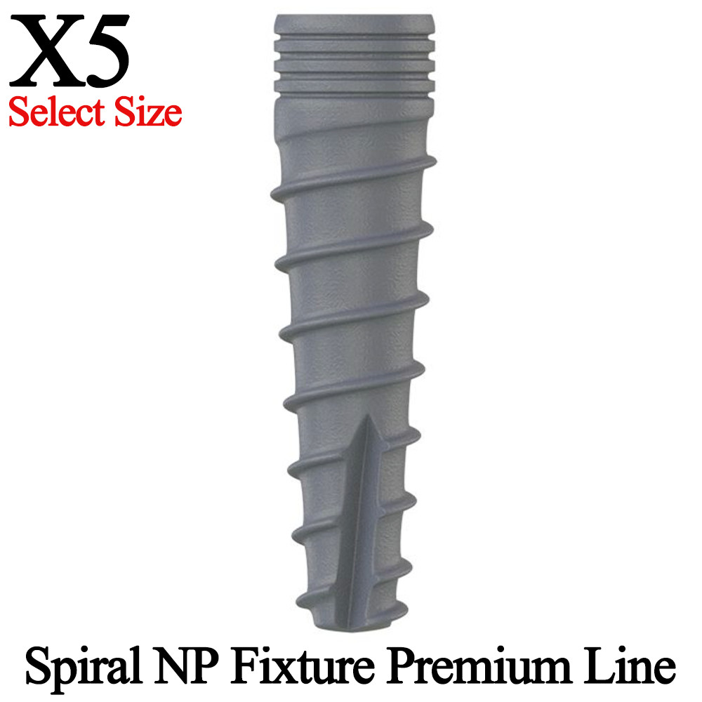 5pcs Dental Spiral Narrow Platform Fixture Ø3.0mm Premium Line Slim Int Hex 2.0