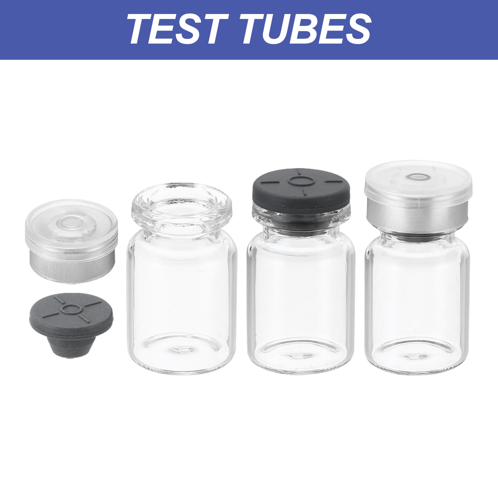 5ml Sample Vials, 8 Pack Lab Empty Vials Borosilicate Glass Vial, Transparent