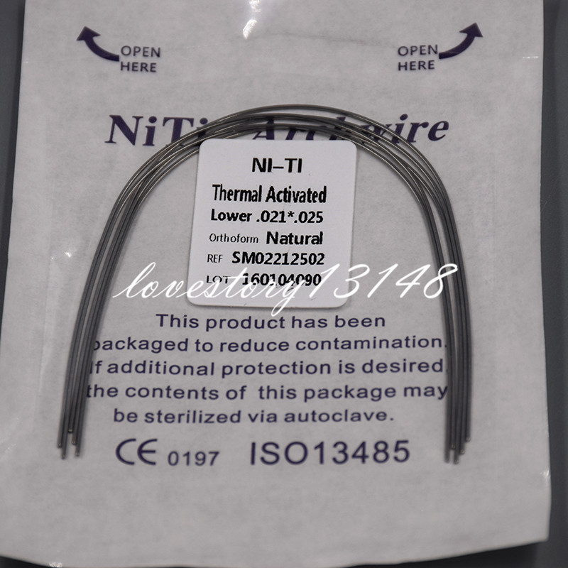 10/100Packs Dental Rectangular Arch Wire Heat Thermal Activated Niti Upper/Lower