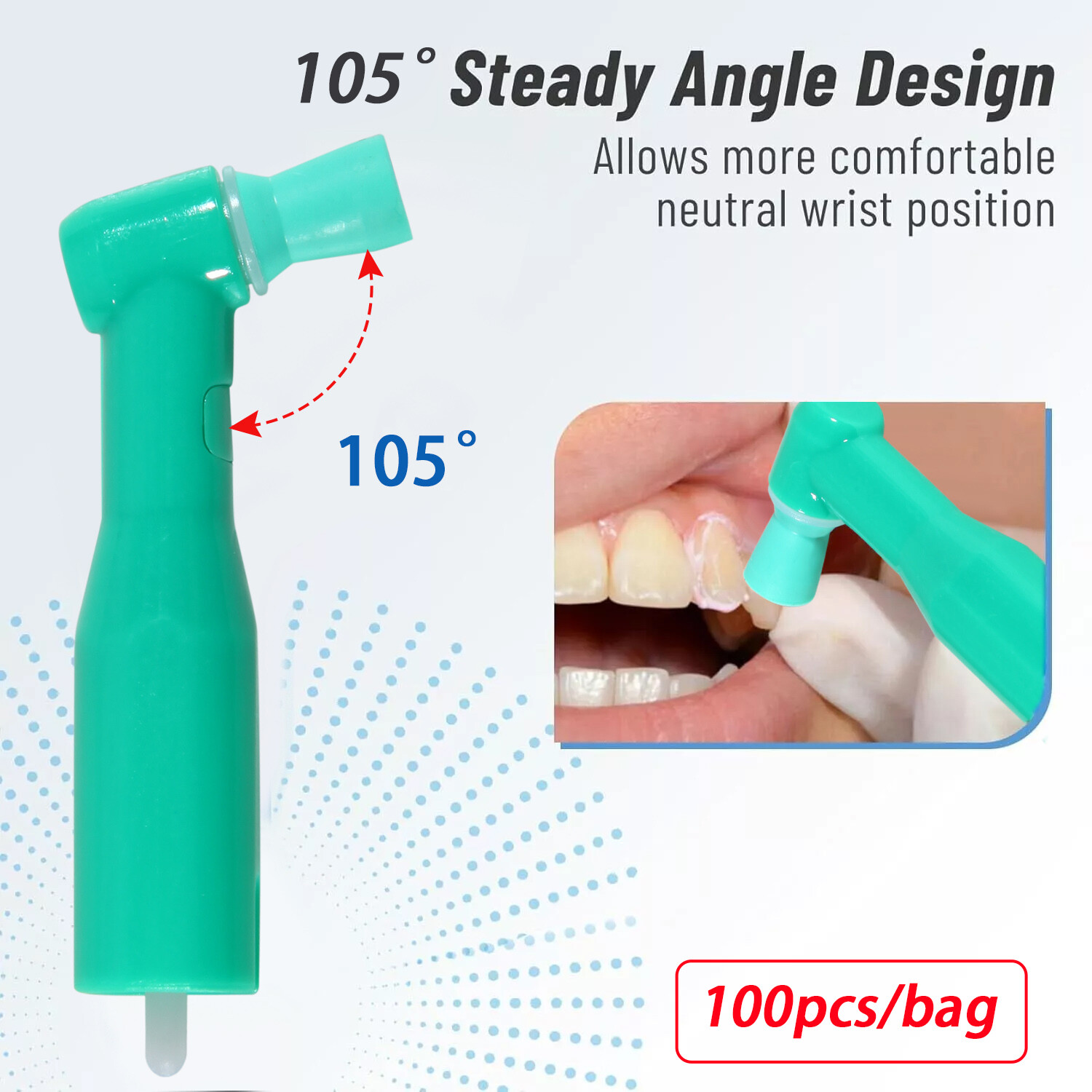100 pcs Dental Disposable Prophy Angles Soft 105° -Latex Free DL