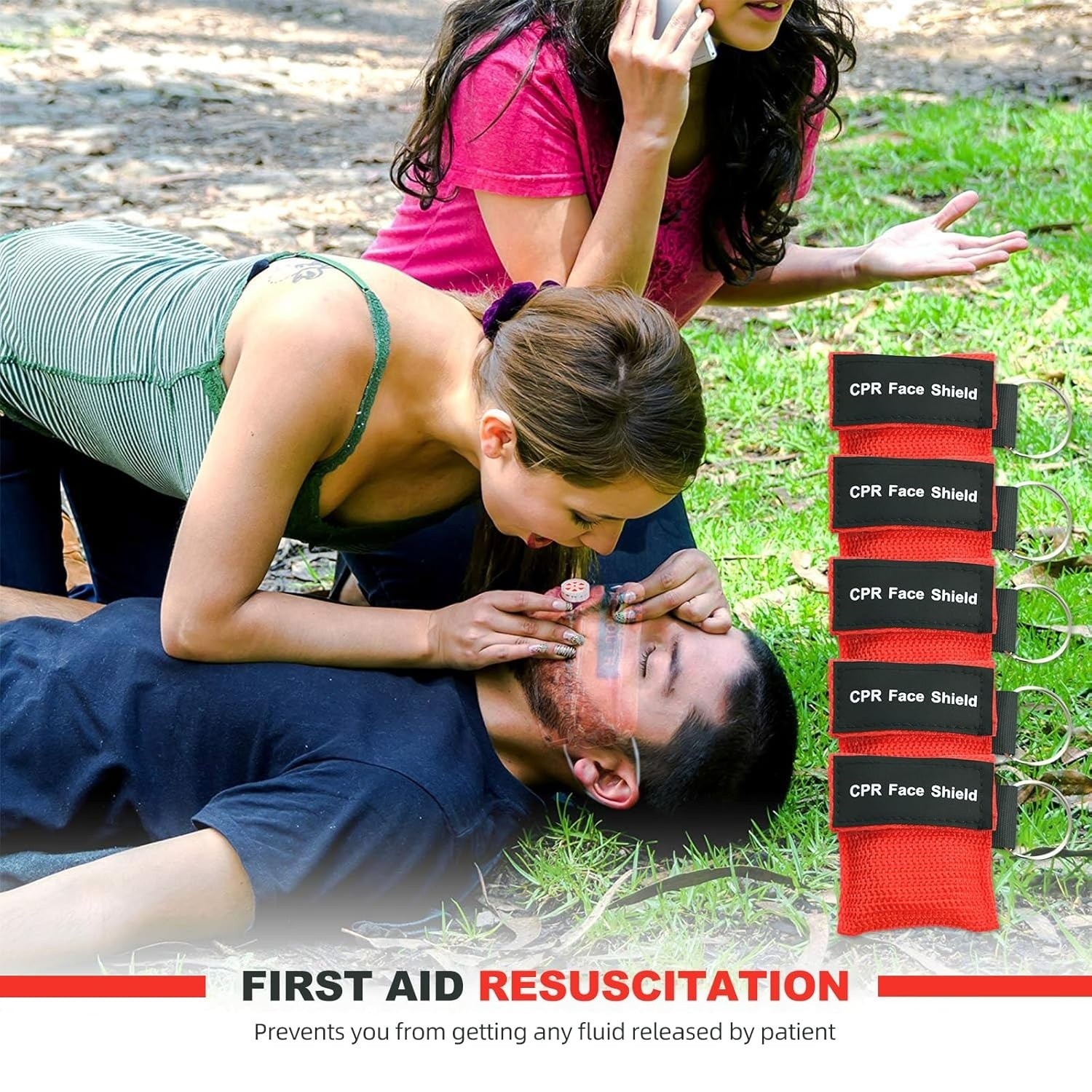 50 Pack CPR Pocket Mask, CPR Face Shield For Keychain One-Way CPR Emergency Face