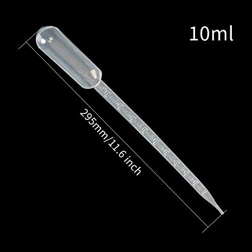 Clear Plastic Liquid Dropper Pipettes 10ML – Graduated Transfer 100 Pack Disposa