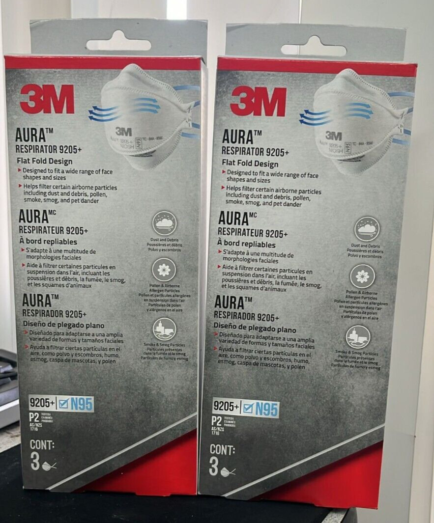 Disposable 3M Aura 9205+ 6ct N95 Mask