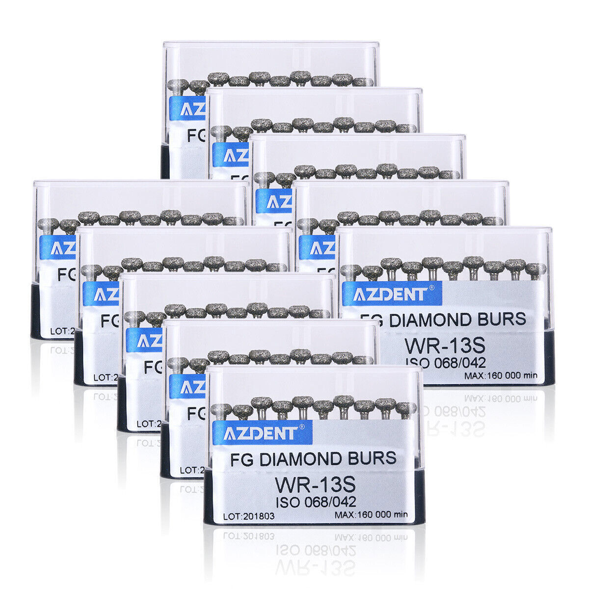 100pcs AZDENT Dental Super Coarse Diamond Burs FG Bur LED High Speed Handpiece