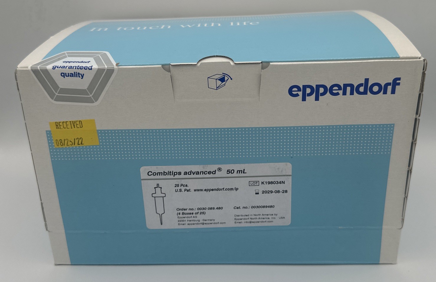 EPPENDORF 50mL Combitips Advanced Pipette Tips 0030089480(25/Pack)