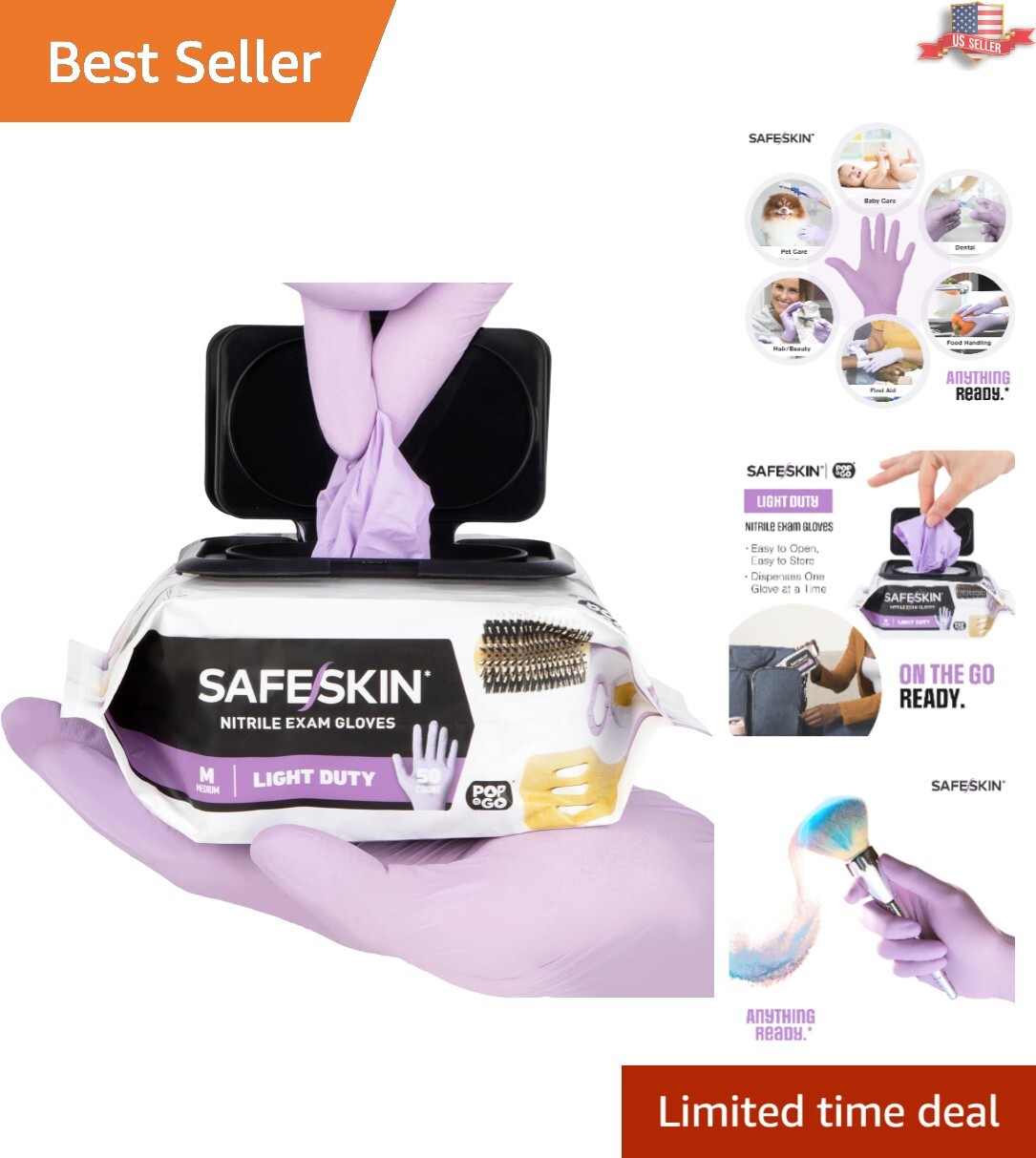 Lightweight Nitrile Gloves – Pack of 50 or 200 – Perfect for Food & Beauty Care